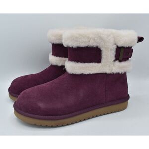 Koolaburra Womens Size 7 Barlee Plum Purple Suede Mini Boots Booties‎ Shoes